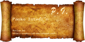 Pasko István névjegykártya